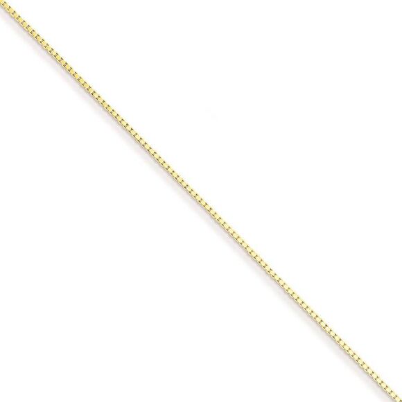 0.9mm Gold-Tone Plated Sterling Silver Solid Box Chain Necklace 20 In